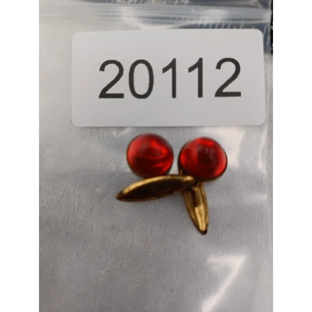 Vintage Cuff Links Red Lucite Gold‎ Tone